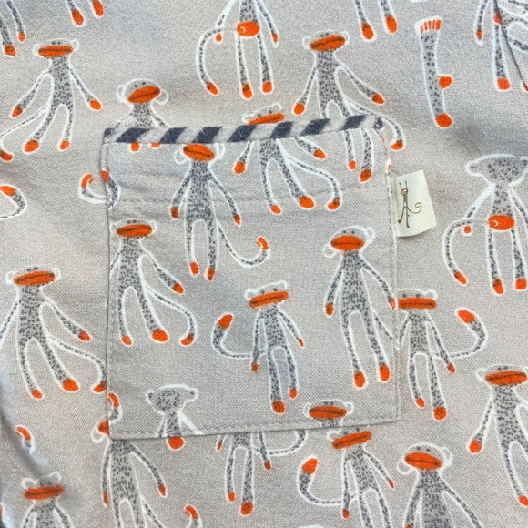 MUNKI MUNKI Flannel Pajama Set Sock Monkey Bamboo and Cotton Size S - Picture 6 of 16